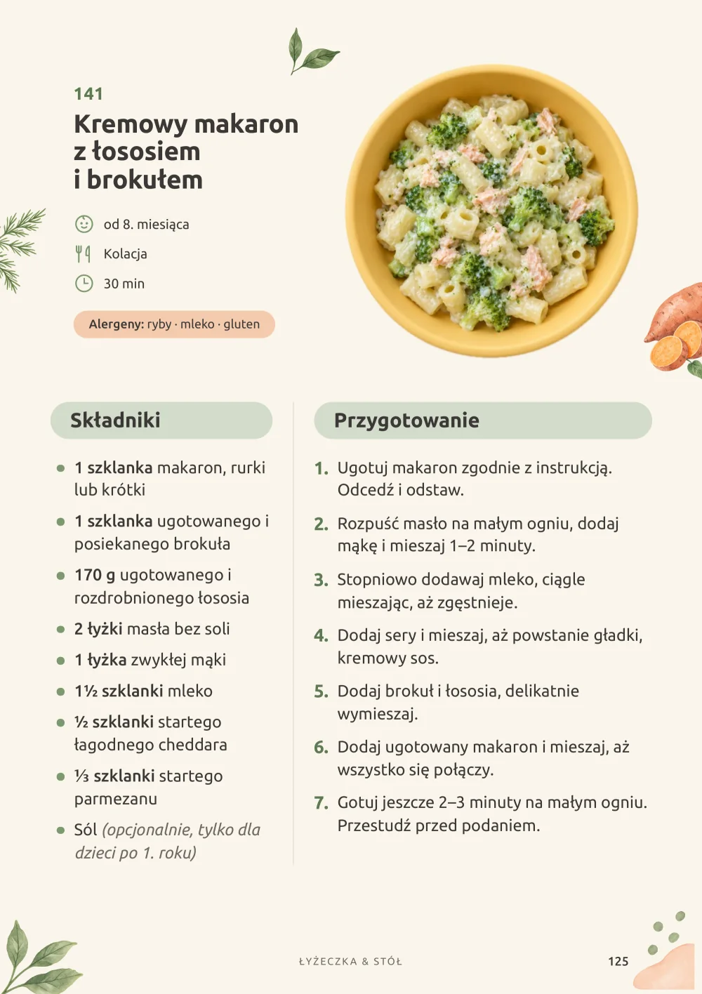 Rozszerzanie diety: przykładowa strona przepisu